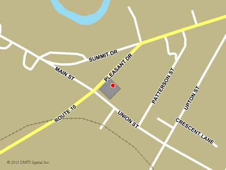Carte routière indiquant l'emplaçement du bureau Minto - site de services mobiles réguliers situé au 420, promenade Pleasant à Minto